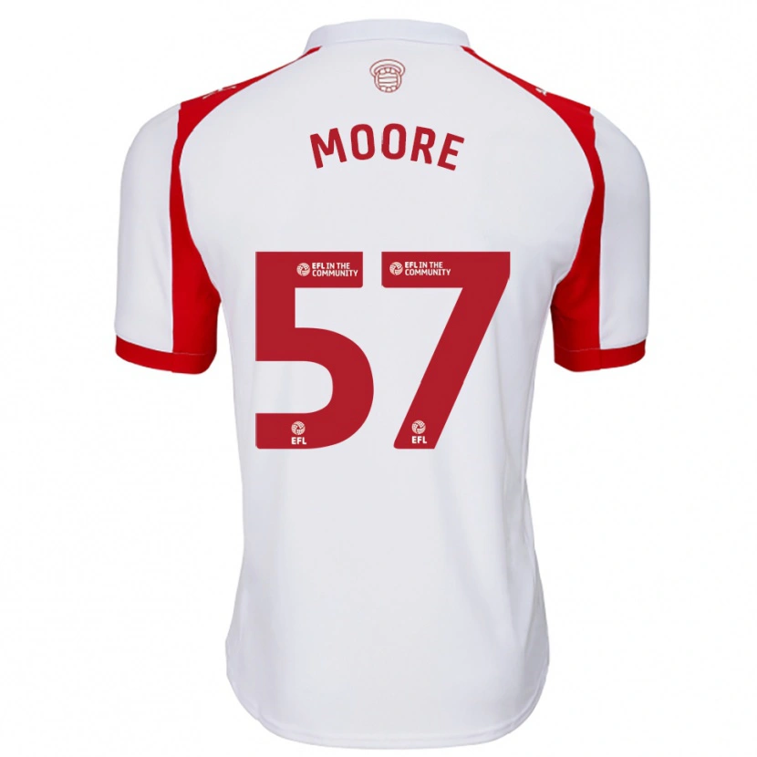 Danxen Mujer Camiseta Jayden Moore #57 Blanco Rojo 1ª Equipación 2025/26 La Camisa México