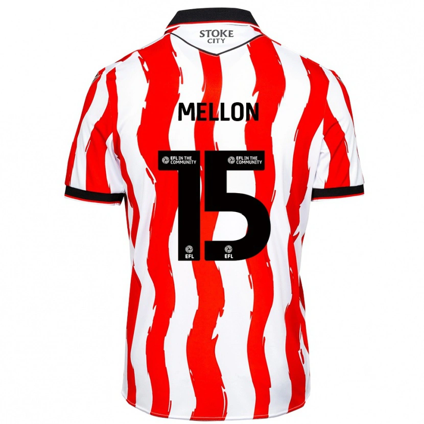 Danxen Mujer Camiseta Luke Mellon #15 Blanco Rojo 1ª Equipación 2025/26 La Camisa México