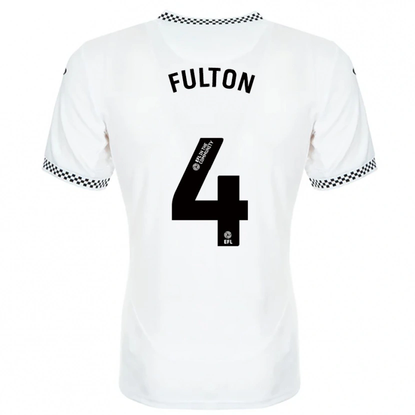Danxen Mujer Camiseta Jay Fulton #4 Blanco Naranja 1ª Equipación 2025/26 La Camisa México