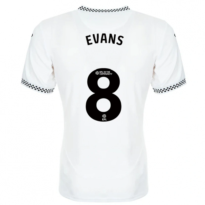 Danxen Mujer Camiseta Bobo Evans #8 Blanco Naranja 1ª Equipación 2025/26 La Camisa México