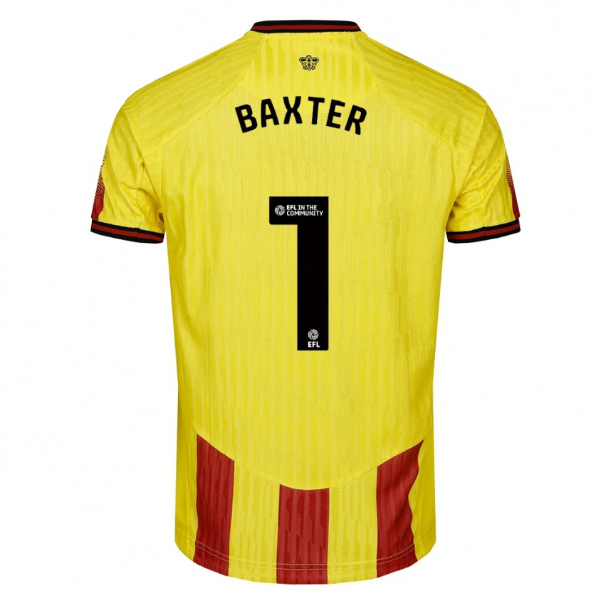 Danxen Mujer Camiseta Nathan Baxter #1 Amarillo Rojo 1ª Equipación 2025/26 La Camisa México