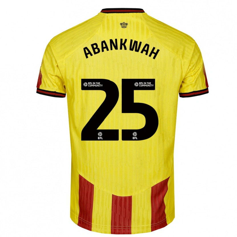 Danxen Mujer Camiseta James Abankwah #25 Amarillo Rojo 1ª Equipación 2025/26 La Camisa México