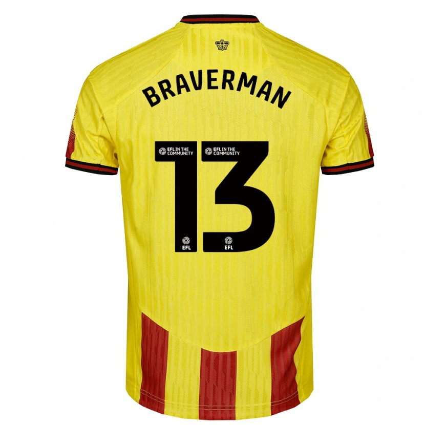 Danxen Mujer Camiseta Zack Braverman #13 Amarillo Rojo 1ª Equipación 2025/26 La Camisa México