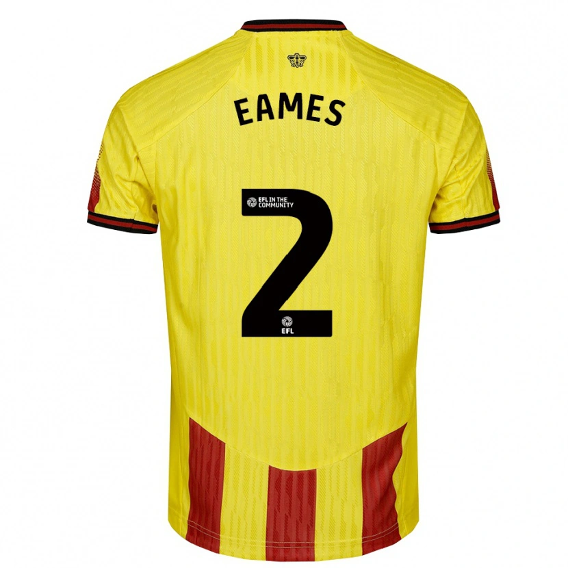 Danxen Mujer Camiseta Albert Eames #2 Amarillo Rojo 1ª Equipación 2025/26 La Camisa México