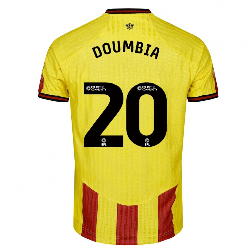 Danxen Mujer Camiseta Mamadou Doumbia #20 Amarillo Rojo 1ª Equipación 2025/26 La Camisa México
