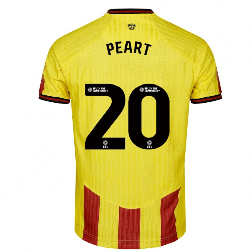 Danxen Mujer Camiseta Kalani Peart #20 Amarillo Rojo 1ª Equipación 2025/26 La Camisa México