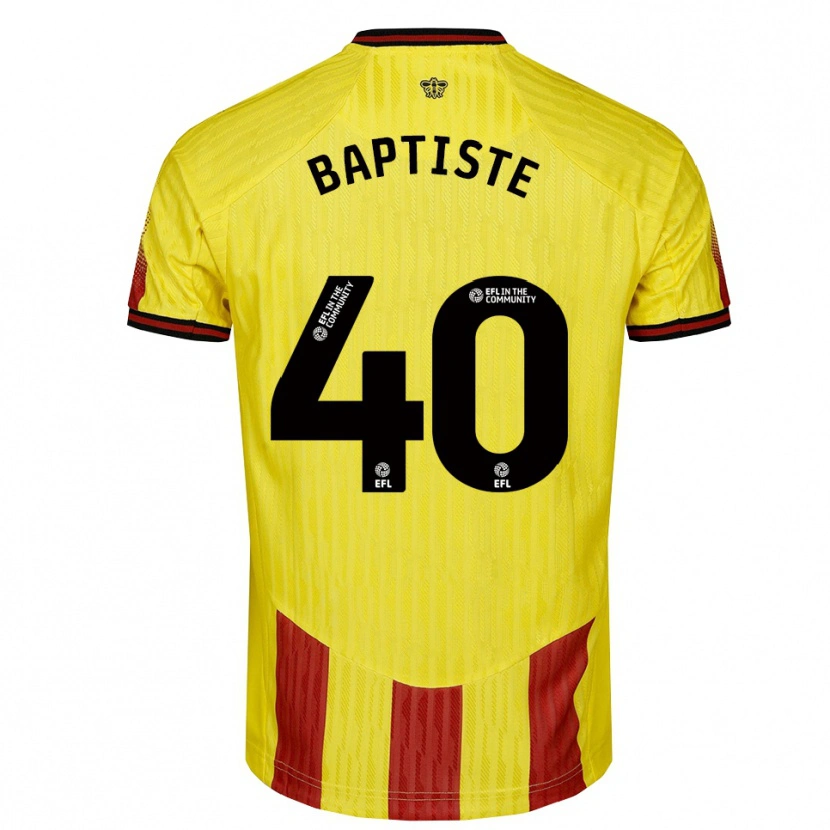Danxen Mujer Camiseta Bianca Baptiste #40 Amarillo Rojo 1ª Equipación 2025/26 La Camisa México