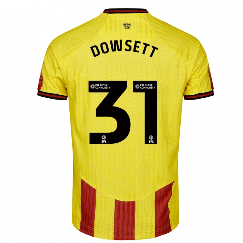 Danxen Mujer Camiseta Rebekah Dowsett #31 Amarillo Rojo 1ª Equipación 2025/26 La Camisa México