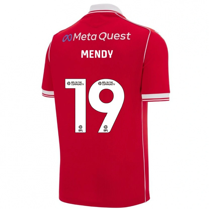 Danxen Mujer Camiseta Jacob Mendy #19 Rojo Blanco 1ª Equipación 2025/26 La Camisa México