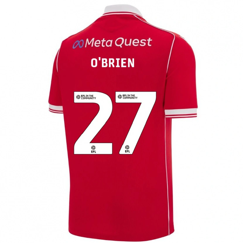 Danxen Mujer Camiseta Lewis O'brien #27 Rojo Blanco 1ª Equipación 2025/26 La Camisa México