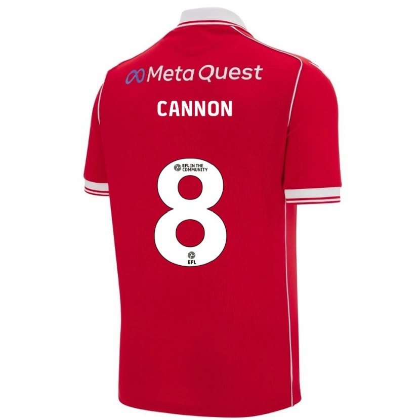 Danxen Mujer Camiseta Andy Cannon #8 Rojo Blanco 1ª Equipación 2025/26 La Camisa México