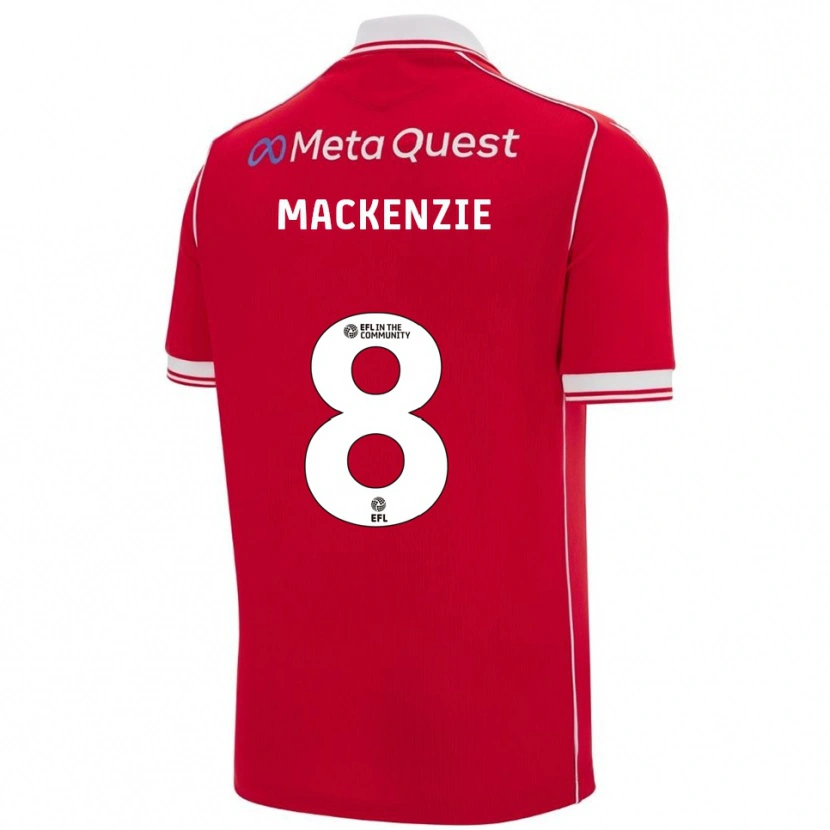 Danxen Mujer Camiseta Libby Mackenzie #8 Rojo Blanco 1ª Equipación 2025/26 La Camisa México