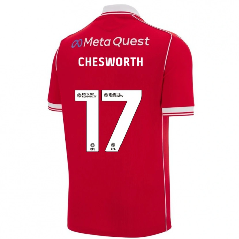 Danxen Mujer Camiseta Samuel Chesworth #17 Rojo Blanco 1ª Equipación 2025/26 La Camisa México
