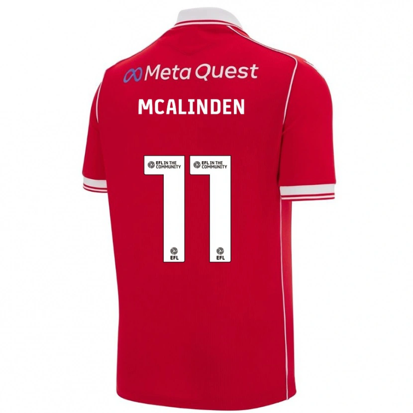 Danxen Mujer Camiseta Liam Mcalinden #11 Rojo Blanco 1ª Equipación 2025/26 La Camisa México