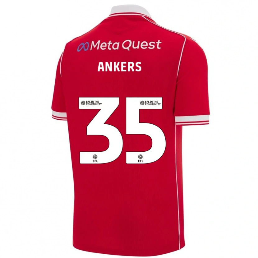 Danxen Mujer Camiseta Chloe Ankers #35 Rojo Blanco 1ª Equipación 2025/26 La Camisa México