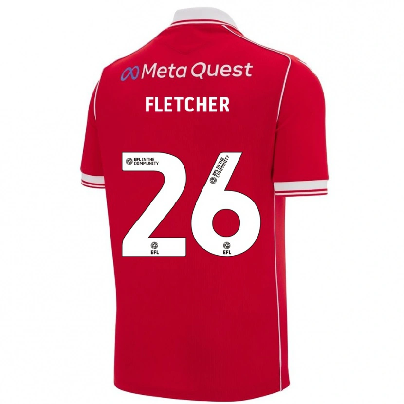Danxen Mujer Camiseta Steven Fletcher #26 Rojo Blanco 1ª Equipación 2025/26 La Camisa México