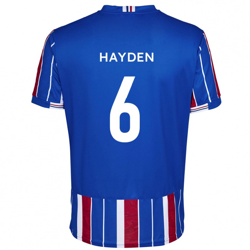 Danxen Mujer Camiseta Aaron Hayden #6 Azul Rojo Blanco 1ª Equipación 2025/26 La Camisa México