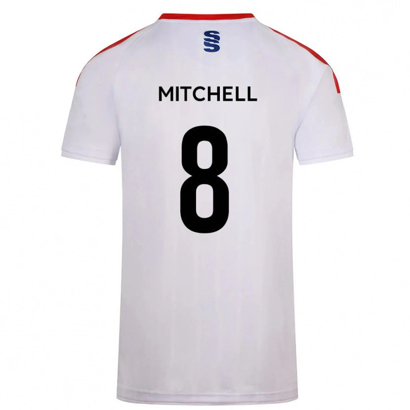 Danxen Mujer Camiseta Ethan Mitchell #8 Blanco Azul Marino 1ª Equipación 2025/26 La Camisa México