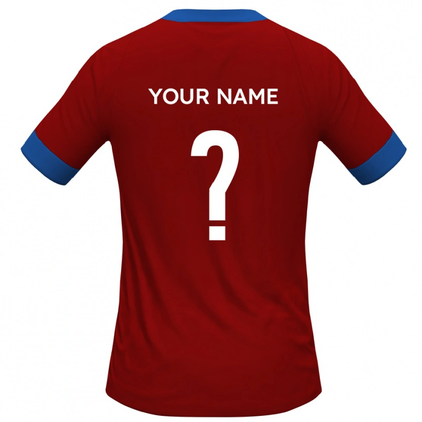 Danxen Mujer Camiseta Su Nombre #0 Rojo Azul 1ª Equipación 2025/26 La Camisa México