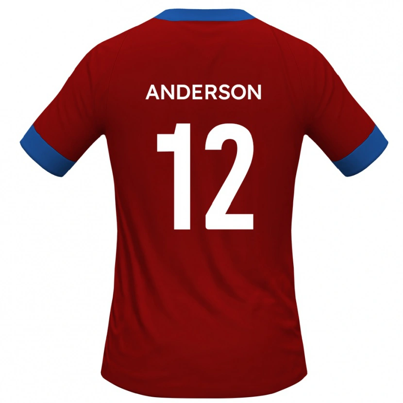 Danxen Mujer Camiseta Keane Anderson #12 Rojo Azul 1ª Equipación 2025/26 La Camisa México