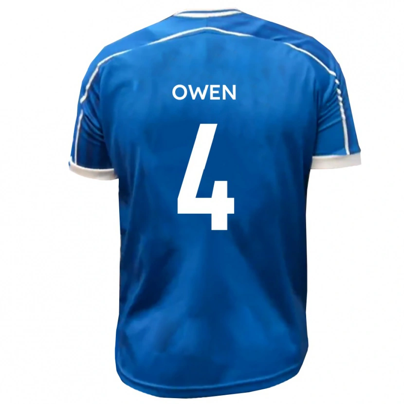 Danxen Mujer Camiseta Nathaniel Owen #4 Azul Blanco 1ª Equipación 2025/26 La Camisa México