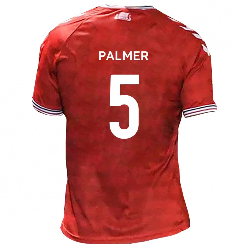 Danxen Mujer Camiseta Ashley Palmer #5 Rojo Blanco 1ª Equipación 2025/26 La Camisa México