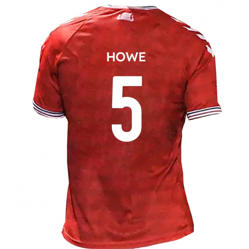 Danxen Mujer Camiseta Callum Howe #5 Rojo Blanco 1ª Equipación 2025/26 La Camisa México