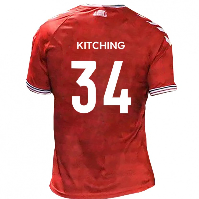 Danxen Mujer Camiseta Mark Kitching #34 Rojo Blanco 1ª Equipación 2025/26 La Camisa México