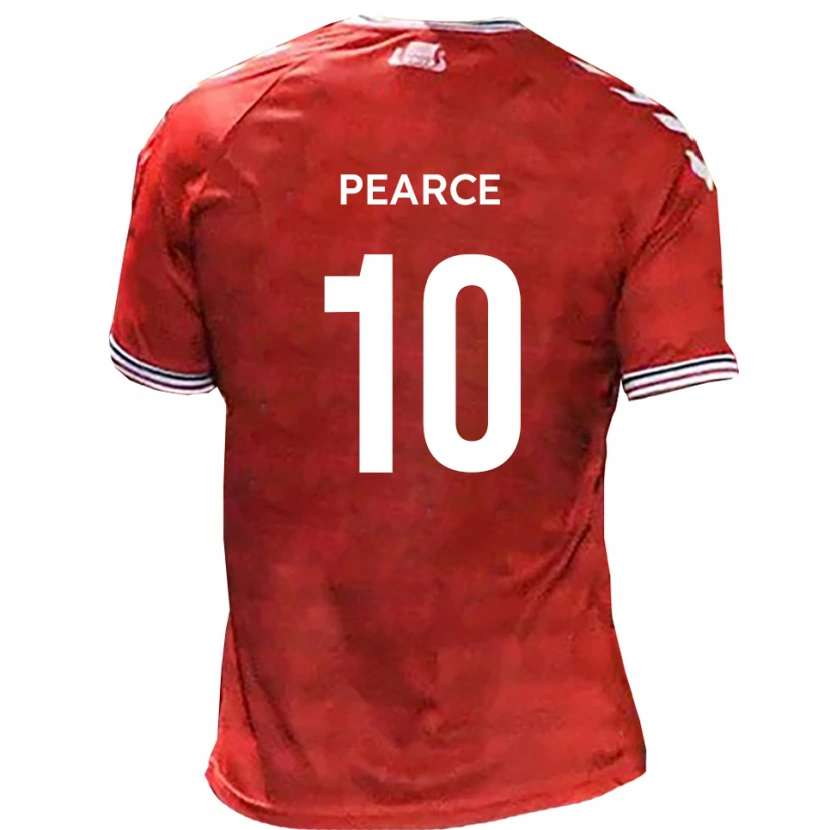 Danxen Mujer Camiseta Ollie Pearce #10 Rojo Blanco 1ª Equipación 2025/26 La Camisa México