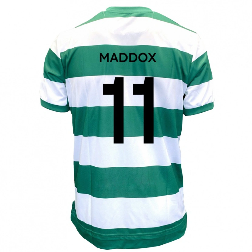Danxen Mujer Camiseta Jacob Maddox #11 Verde Blanco 1ª Equipación 2025/26 La Camisa México