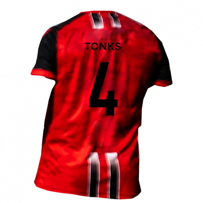 Danxen Mujer Camiseta Tom Tonks #4 Rojo Negro 1ª Equipación 2025/26 La Camisa México