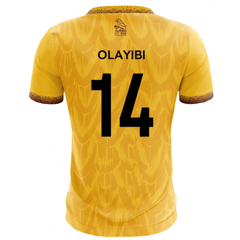 Danxen Mujer Camiseta Daniel Olayibi #14 Amarillo Marrón 1ª Equipación 2025/26 La Camisa México