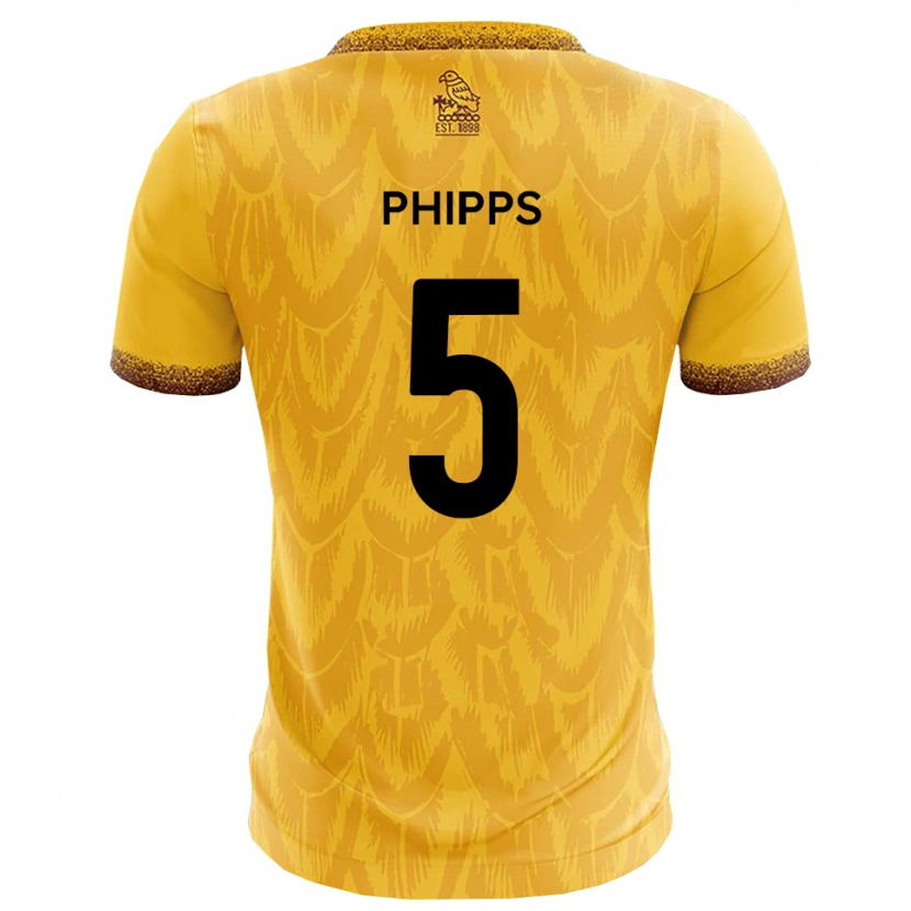 Danxen Mujer Camiseta Harry Phipps #5 Amarillo Marrón 1ª Equipación 2025/26 La Camisa México
