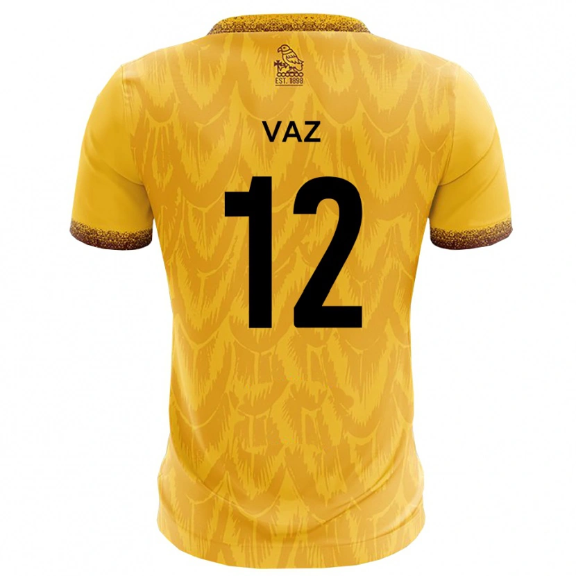 Danxen Mujer Camiseta Eduino Vaz #12 Amarillo Marrón 1ª Equipación 2025/26 La Camisa México