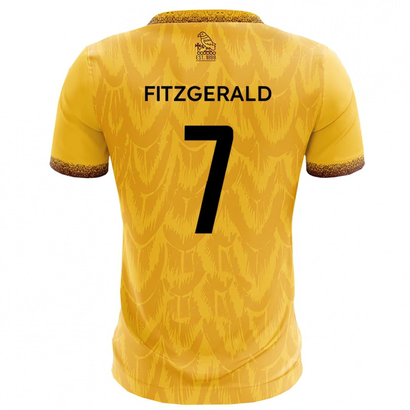 Danxen Mujer Camiseta Johnny Fitzgerald #7 Amarillo Marrón 1ª Equipación 2025/26 La Camisa México