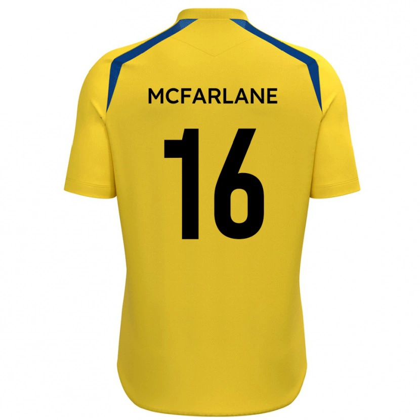Danxen Mujer Camiseta Callum Mcfarlane #16 Amarillo Azul 1ª Equipación 2025/26 La Camisa México