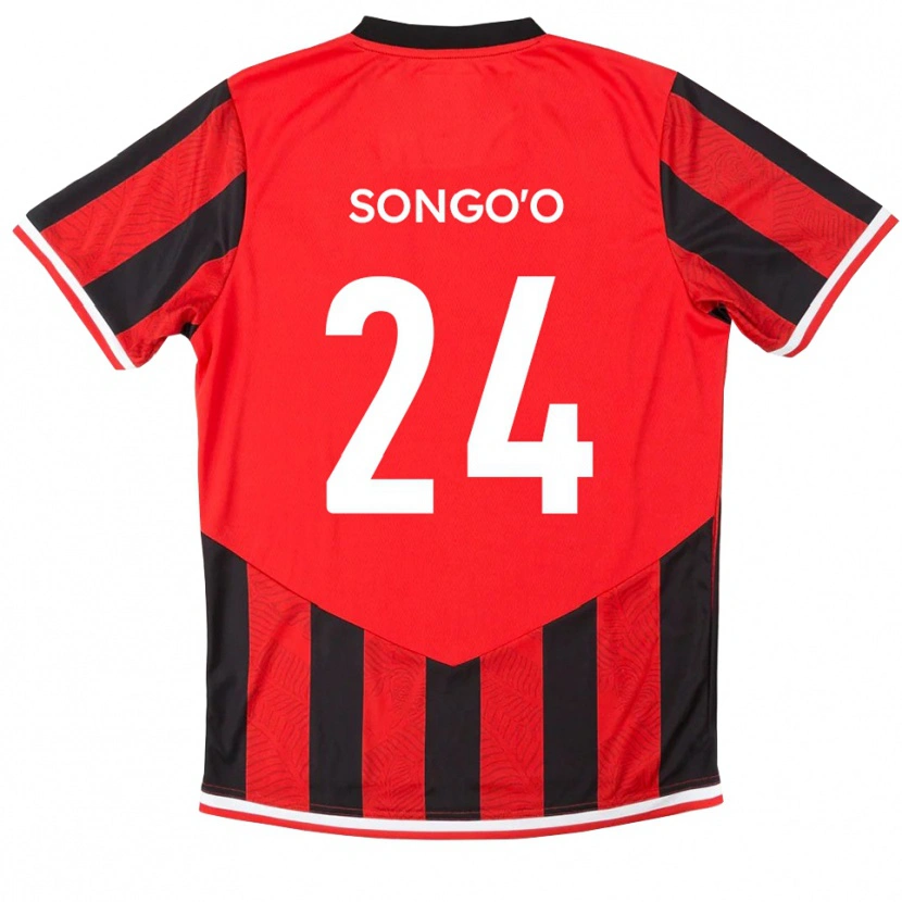Danxen Mujer Camiseta Yann Songo'o #24 Rojo Negro 1ª Equipación 2025/26 La Camisa México