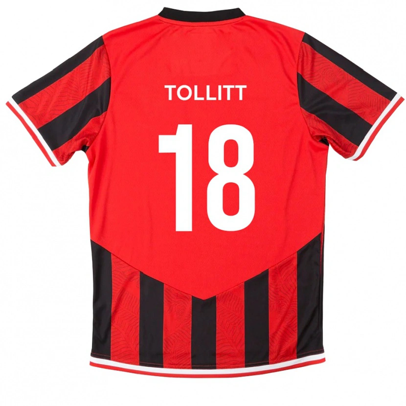 Danxen Mujer Camiseta Ben Tollitt #18 Rojo Negro 1ª Equipación 2025/26 La Camisa México