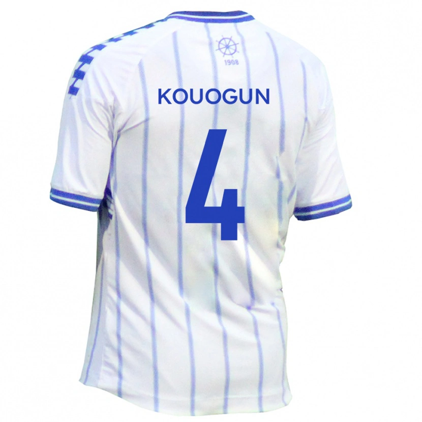 Danxen Mujer Camiseta Maxim Kouogun #4 Blanco Azul 1ª Equipación 2025/26 La Camisa México