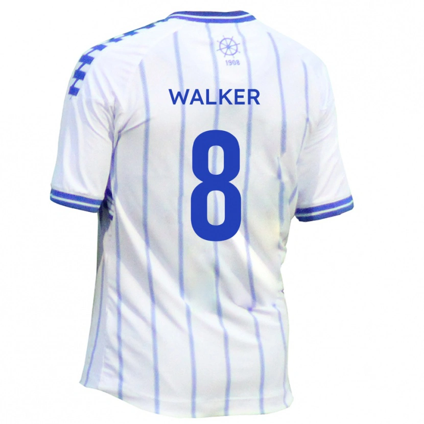 Danxen Mujer Camiseta Brad Walker #8 Blanco Azul 1ª Equipación 2025/26 La Camisa México