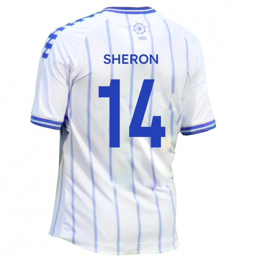 Danxen Mujer Camiseta Nathan Sheron #14 Blanco Azul 1ª Equipación 2025/26 La Camisa México
