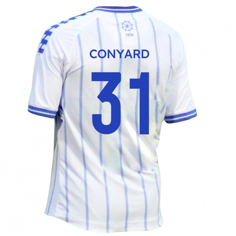 Danxen Mujer Camiseta Harry Conyard #31 Blanco Azul 1ª Equipación 2025/26 La Camisa México