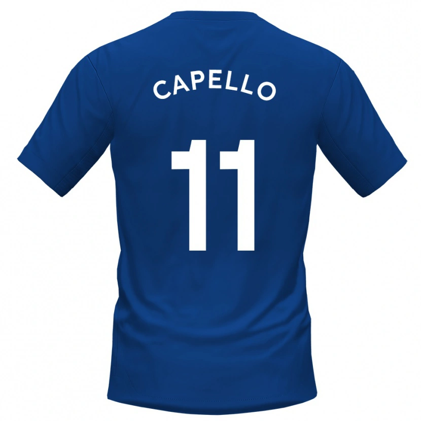 Danxen Mujer Camiseta Angelo Capello #11 Azul Blanco 1ª Equipación 2025/26 La Camisa México