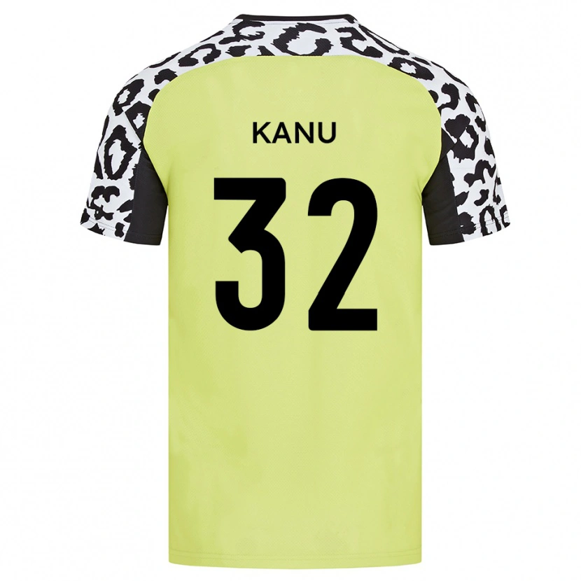 Danxen Mujer Camiseta Abraham Kanu #32 Amarillo Fluorescente 1ª Equipación 2025/26 La Camisa México