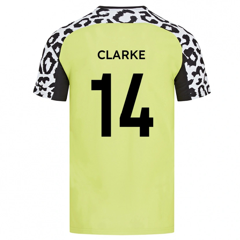 Danxen Mujer Camiseta Jayden Clarke #14 Amarillo Fluorescente 1ª Equipación 2025/26 La Camisa México