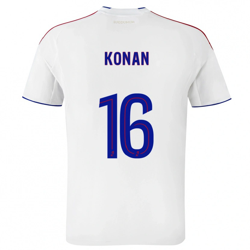 Danxen Mujer Camiseta Yvann Konan #16 Blanco Rojo 1ª Equipación 2025/26 La Camisa México