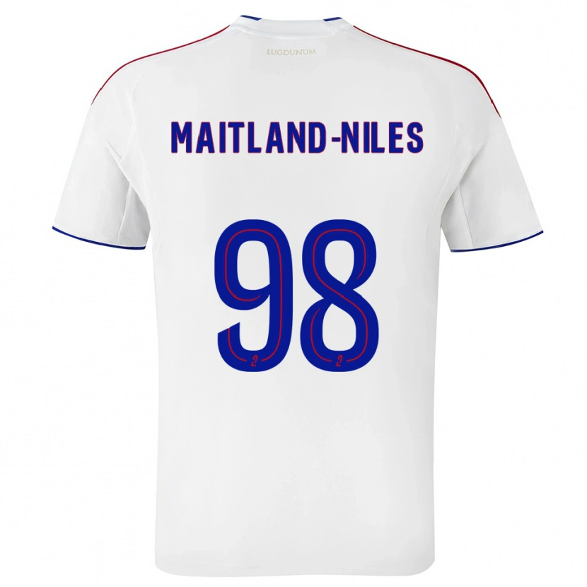 Danxen Mujer Camiseta Ainsley Maitland-Niles #98 Blanco Rojo 1ª Equipación 2025/26 La Camisa México