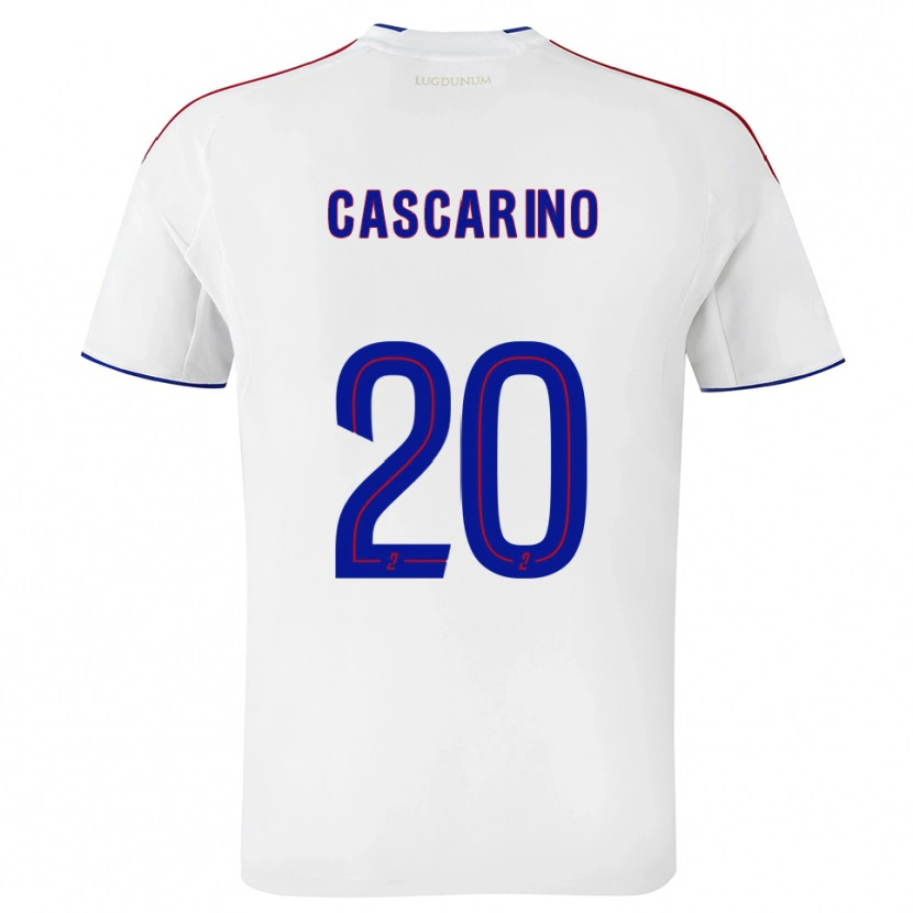 Danxen Mujer Camiseta Delphine Cascarino #20 Blanco Rojo 1ª Equipación 2025/26 La Camisa México