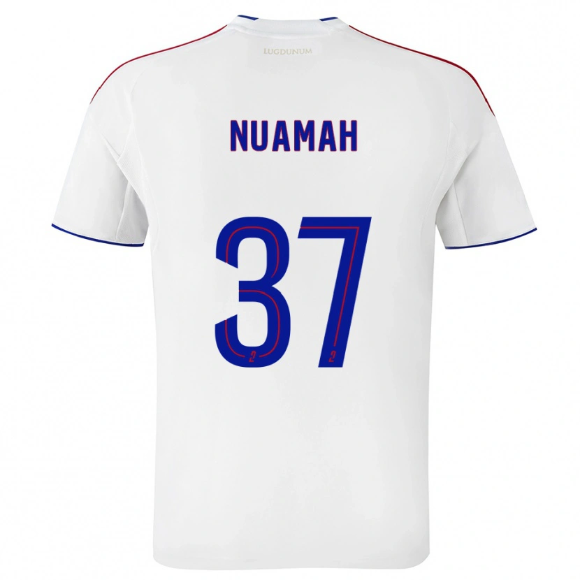 Danxen Mujer Camiseta Ernest Nuamah #37 Blanco Rojo 1ª Equipación 2025/26 La Camisa México