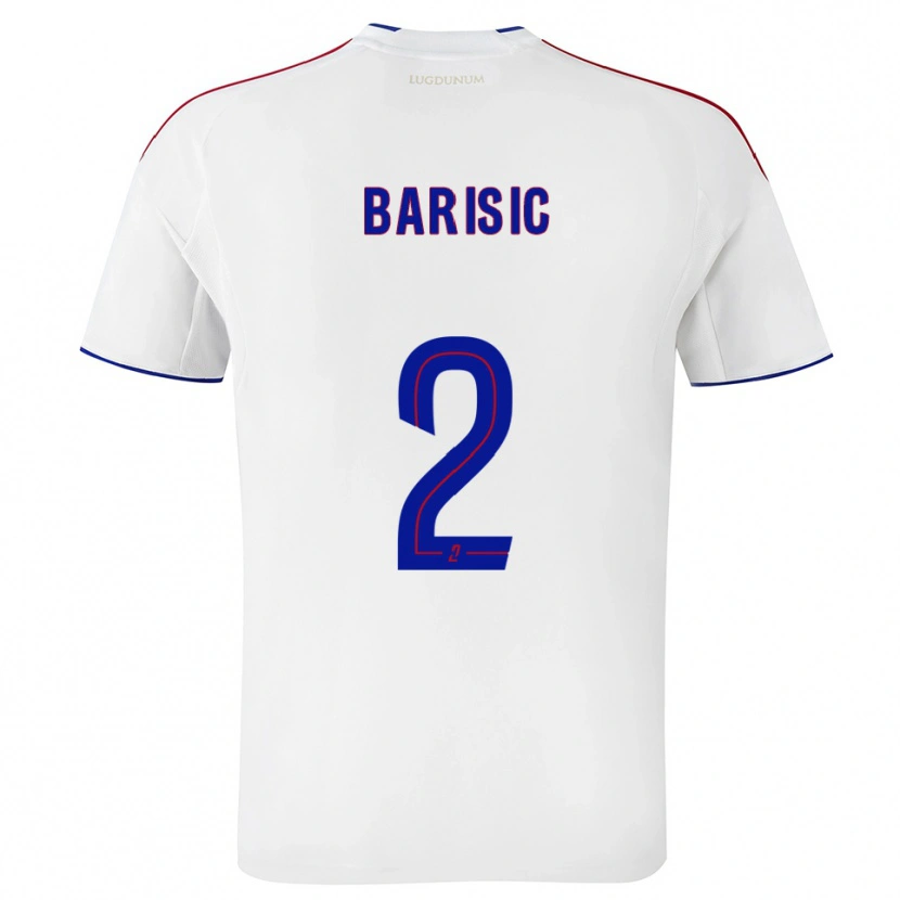 Danxen Mujer Camiseta Téo Barišić #2 Blanco Rojo 1ª Equipación 2025/26 La Camisa México